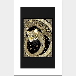 Ocelots Wild Cat Abstract Digital Art Posters and Art